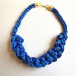 Royal Blue Crochet Statement Necklace